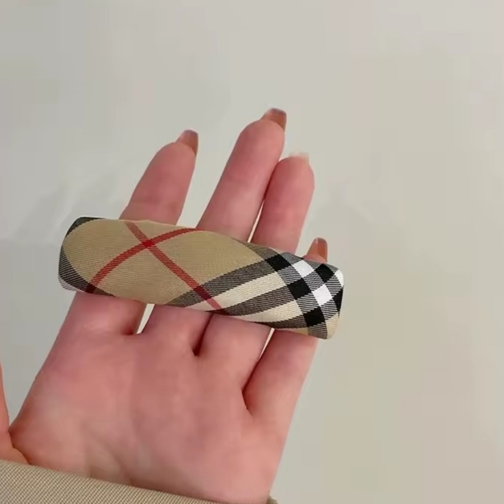 Rectangle Plaid Hair Clips for Women - Picture 2 of 5